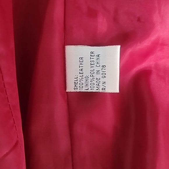 Yvonne & Marie Women's Jacket Red Leather Blazer Size X Large Vintage Biker 80's - Picture 6 of 10